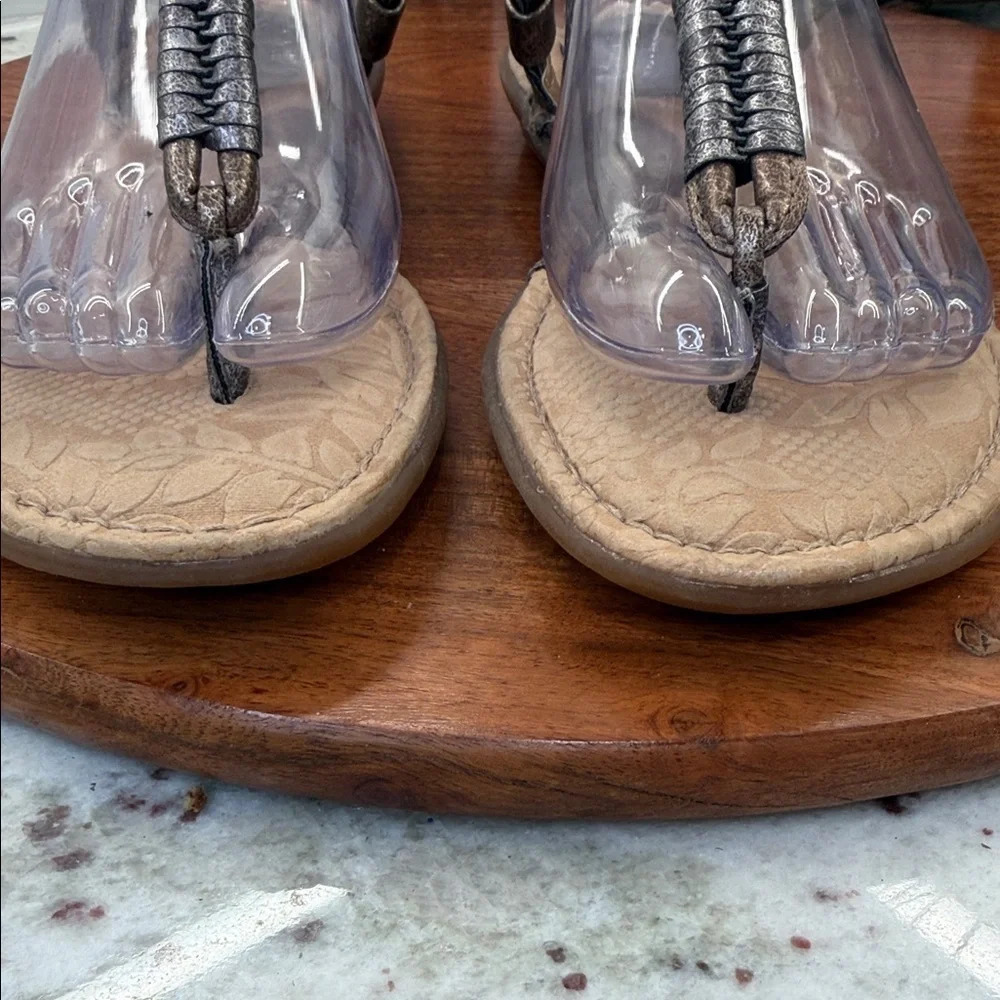 Boc (Born) Woven Metallic Brown Women's Thong Sandals